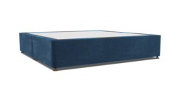 Blue Velvet Emperor Size Bed Divan - Modern Style Divan Base In Easy Clean Velvet - Barnsley Range