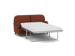 Red Velvet 2 Seater Sofabed - Traditional Fold Out Custom Sofa Bed In Easy Clean Velvet - Helston Range - thumbnail 1