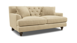 Cream Fabric 2 Seater Sofa - Traditional Button Back Custom Sofa - Charnwood Range