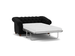 Black Velvet 2 Seater Sofabed - Traditional Chesterfield Style Custom Sofa Bed In Easy Clean Velvet - Wantage Range