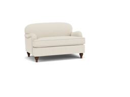 White Chenille Loveseat Armchair Sofabed - Traditional Style Single Chair Bed In Stain Resistant Chenille - Lincoln Range - thumbnail 1