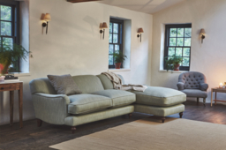 Grey 4 Seater Corner Sofa - Traditional Style Fabric Luxury Premium Corner Sofa - Evelyn Range - thumbnail 3