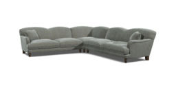 Grey 4 Seater Corner Sofa - Traditional Style Fabric Luxury Premium Corner Sofa - Evelyn Range - thumbnail 1