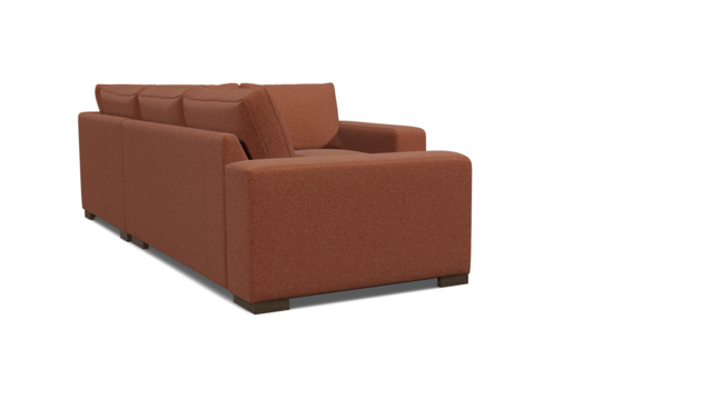 Red Velvet 3 Seater Right Corner Sofa - Modern Style Custom Sofa In Easy Clean Velvet - Ashdown Range - image 1