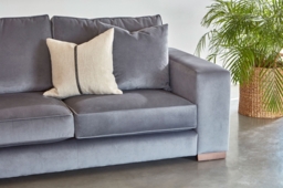 Red Velvet 3 Seater Right Corner Sofa - Modern Style Custom Sofa In Easy Clean Velvet - Ashdown Range - thumbnail 3