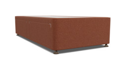 Red Velvet Single Bed Divan - Modern Style Divan Base In Easy Clean Velvet - Barnsley Range - thumbnail 1