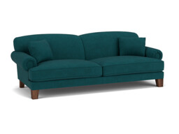 Teal Velvet 4 Seater Sofa - Traditional Style Custom Sofa In Stain Resistant Velvet - Thatcham Range