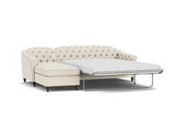 Sophisticated Payton White 3 Seater Versatile Chaise Sofa Bed, Deep Button Detailing and Customisable - Darlings of Chelsea
