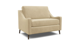 Cream Fabric Loveseat Armchair - Modern Snuggle Cuddler Custom Arm Chair - Weymouth Range