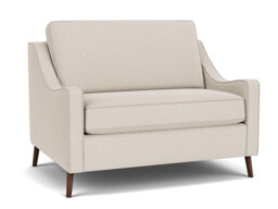Cream Fabric Loveseat Armchair - Modern Snuggle Cuddler Custom Arm Chair - Weymouth Range