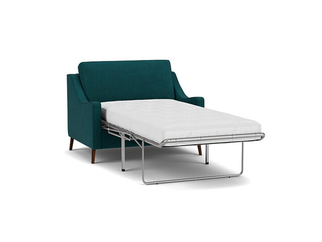 Teal Velvet Loveseat Armchair Sofabed - Modern Pull Out Chair Bed In Stain Resistant Velvet - Weymouth Range - image 1