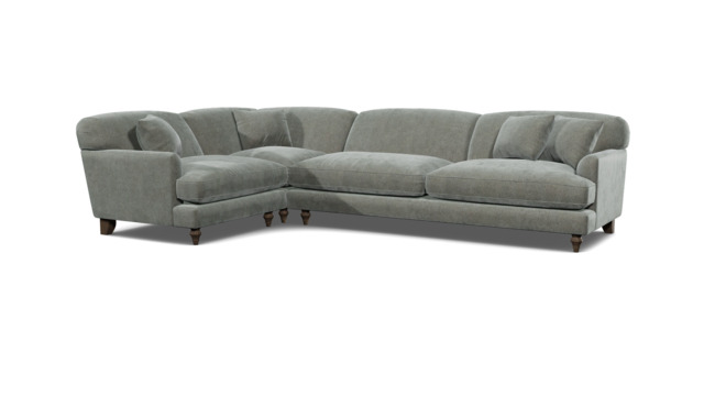Grey Fabric 4 Seater Left Corner Sofa - Traditional Style Custom Sofa In Easy Clean Fabric - Galloway Range - image 1