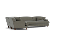 Grey Fabric 4 Seater Left Corner Sofa - Traditional Style Custom Sofa In Easy Clean Fabric - Galloway Range - thumbnail 1