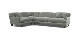 Grey Fabric 4 Seater Left Corner Sofa - Traditional Style Custom Sofa In Easy Clean Fabric - Galloway Range - thumbnail 1