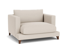 Cream Fabric Loveseat Armchair - Modern Snuggle Cuddler Custom Arm Chair - Holland Range