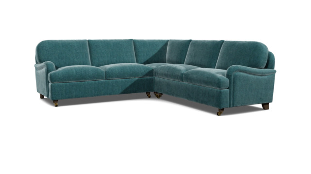 Teal Velvet 3X3 Seater Corner Sofabed - Traditional Fold Out Custom Sofa Bed In Stain Resistant Velvet - Helston Range - image 1