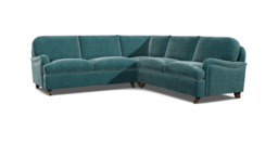 Teal Velvet 3X3 Seater Corner Sofabed - Traditional Fold Out Custom Sofa Bed In Stain Resistant Velvet - Helston Range