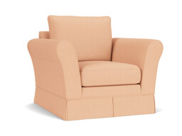 Pink Velvet Armchair - Traditional Accent Custom Arm Chair In Stain Resistant Velvet - Jude Range - thumbnail 1