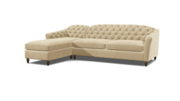 Sophisticated Payton Cream 3.5 Seater Versatile Chaise Sofa Bed, Deep Button Detailing and Customisable - Darlings of Chelsea
