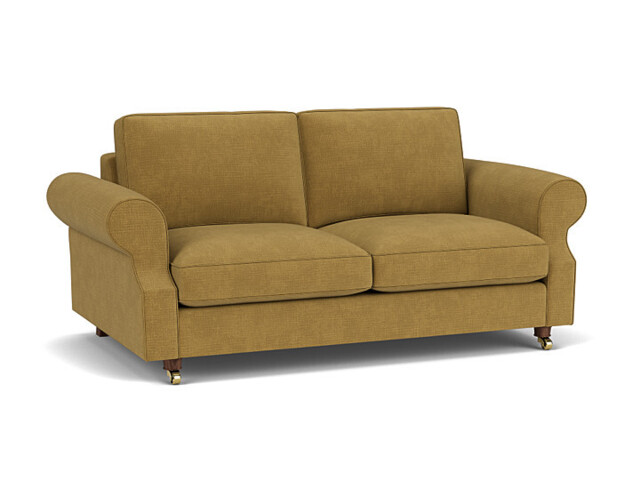 Yellow Velvet 3.5 Seater Sofa - Traditional Style Custom Sofa In Stain Resistant Velvet - Kendal Range - image 1