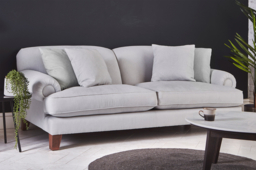 Green Linen 4 Seater Sofa - Traditional Style Custom Sofa - Thatcham Range - thumbnail 3
