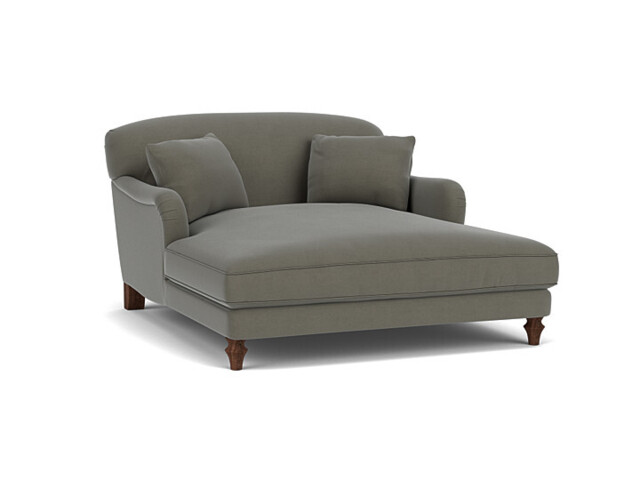 Darlings of Chelsea Evelyn Stylish Grey Loveseat Chaise Day Bed - image 1