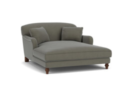 Darlings of Chelsea Evelyn Stylish Grey Loveseat Chaise Day Bed - thumbnail 1