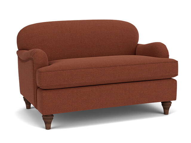 Red Velvet Loveseat Armchair - Traditional Snuggler Cuddler Custom Arm Chair In Easy Clean Velvet - Lincoln Range - image 1