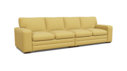 Yellow Velvet 5 Seater Sofa - Modern Style Custom Sofa In Stain Resistant Velvet - Sloane Range - thumbnail 1