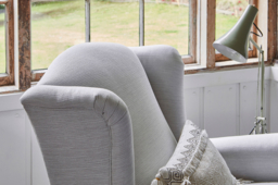 Cream Fabric Wingback Armchair - Traditional Accent Custom Arm Chair - Otley Range - thumbnail 7