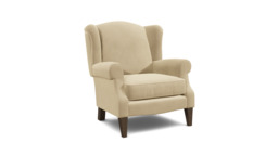 Cream Fabric Wingback Armchair - Traditional Accent Custom Arm Chair - Otley Range - thumbnail 1