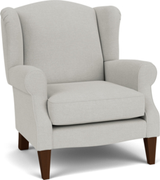 Cream Fabric Wingback Armchair - Traditional Accent Custom Arm Chair - Otley Range - thumbnail 2
