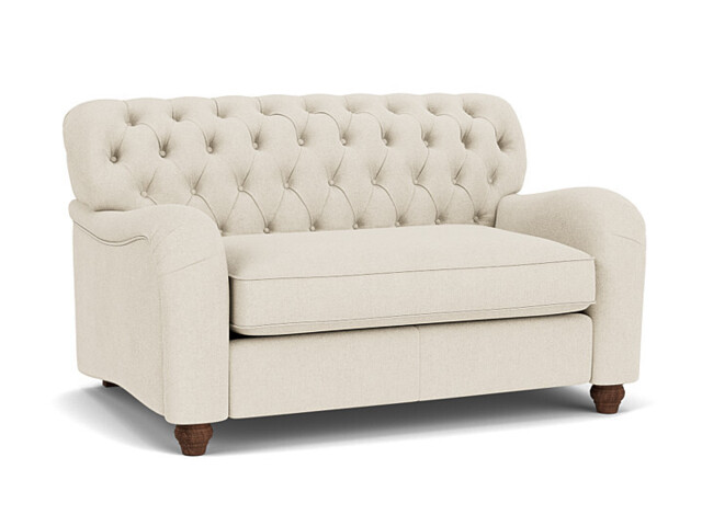 White Chenille Loveseat Armchair - Traditional Snuggler Cuddler Custom Arm Chair In Stain Resistant Chenille - Bakewell Range - image 1