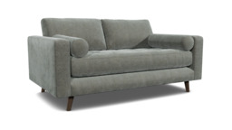 Grey Fabric 2 Seater Sofa - Modern Style Custom Sofa In Easy Clean Fabric - Shoreditch Range - thumbnail 1