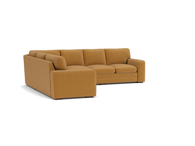 Orange Velvet 4X3 Seater Corner Sofa - Modern Style Custom Sofa In Stain Resistant Velvet - Sloane Range - image 1