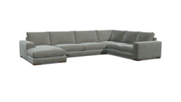 Grey Fabric U Shaped Sofa - Modren U Shape Corner Custom Sofa In Easy Clean Fabric - Ashdown Range