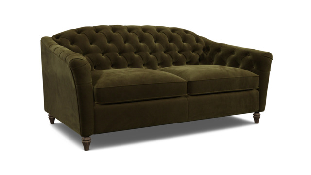 Green Linen 3 Seater Sofa - Traditional Button Back Custom Sofa - Payton Range - image 1