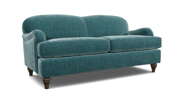 Teal Velvet 3.5 Seater Sofa - Traditional Style Custom Sofa In Stain Resistant Velvet - Lincoln Range - image 1