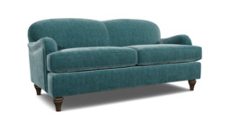 Teal Velvet 3.5 Seater Sofa - Traditional Style Custom Sofa In Stain Resistant Velvet - Lincoln Range - thumbnail 1