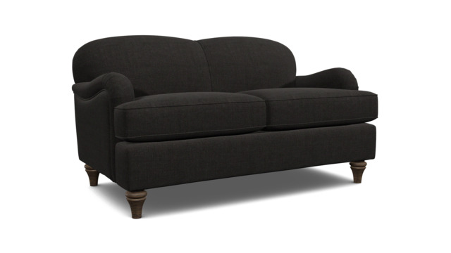 Black Velvet 2 Seater Sofa - Traditional Style Custom Sofa In Easy Clean Velvet - Lincoln Range - image 1