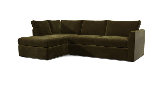 Green Linen 5 Seater Sofa With Chaise - Modern Style Custom Sofa - Portland Range - image 1