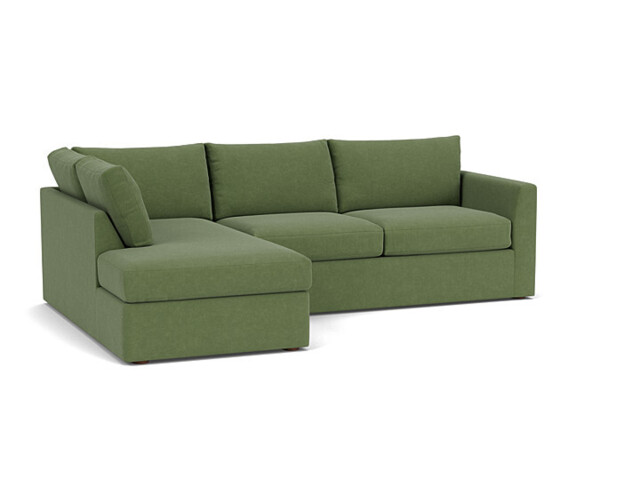 Green Linen 5 Seater Sofa With Chaise - Modern Style Custom Sofa - Portland Range - image 1