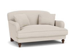 Cream Fabric Loveseat Armchair - Traditional Snuggler Cuddler Custom Arm Chair - Evelyn Range