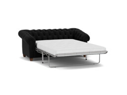 Black Velvet 3 Seater Sofabed - Traditional Fold Out Custom Sofa Bed In Easy Clean Velvet - Wantage Range - thumbnail 1