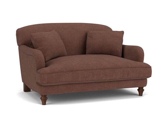 Purple Velvet Loveseat Armchair - Traditional Snuggler Cuddler Custom Arm Chair In Easy Clean Velvet - Evelyn Range - image 1