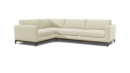 White Chenille 4 Seater Corner Sofa - Modern Style Custom Sofa In Stain Resistant Chenille - Darwin Range