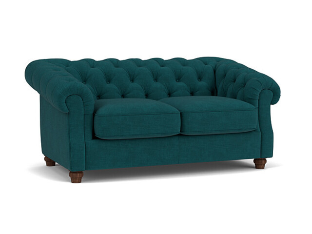 Teal Velvet 2 Seater Sofa - Traditional Chesterfield Style Custom Sofa In Stain Resistant Velvet - Wantage Range - image 1