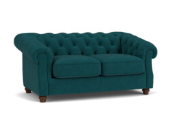 Teal Velvet 2 Seater Sofa - Traditional Chesterfield Style Custom Sofa In Stain Resistant Velvet - Wantage Range - thumbnail 1