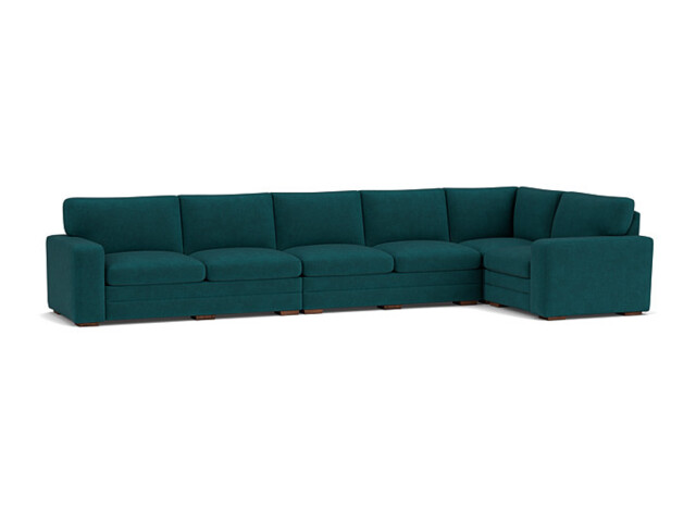 Teal Velvet 6X1.5 Seater Corner Sofa - Modern Style Custom Sofa In Stain Resistant Velvet - Sloane Range - image 1