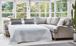 Purple Velvet 3.5 Seater Corner Sofabed - Traditional Fold Out Custom Sofa Bed In Easy Clean Velvet - Helston Range - thumbnail 5